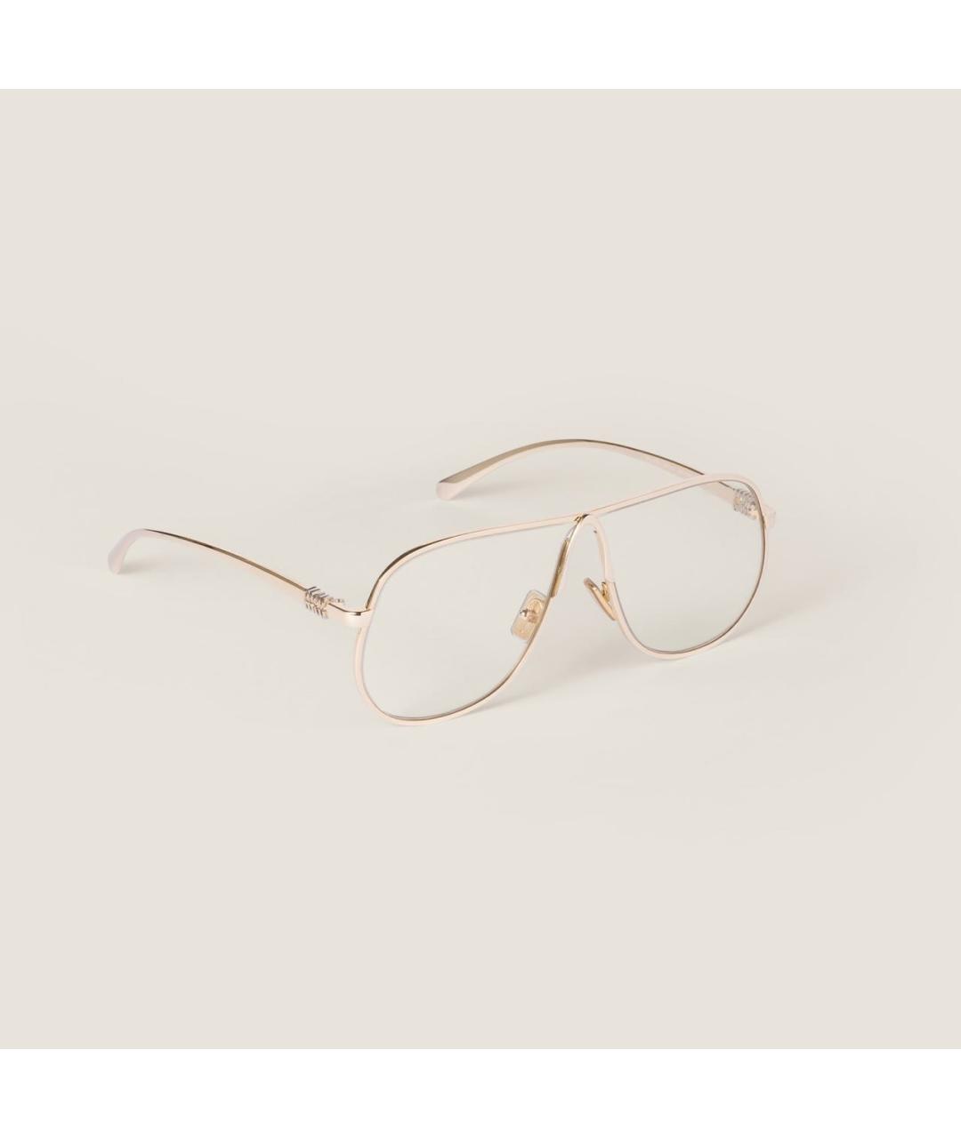 MIU MIU Золотые металлические солнцезащитные очки, фото 4