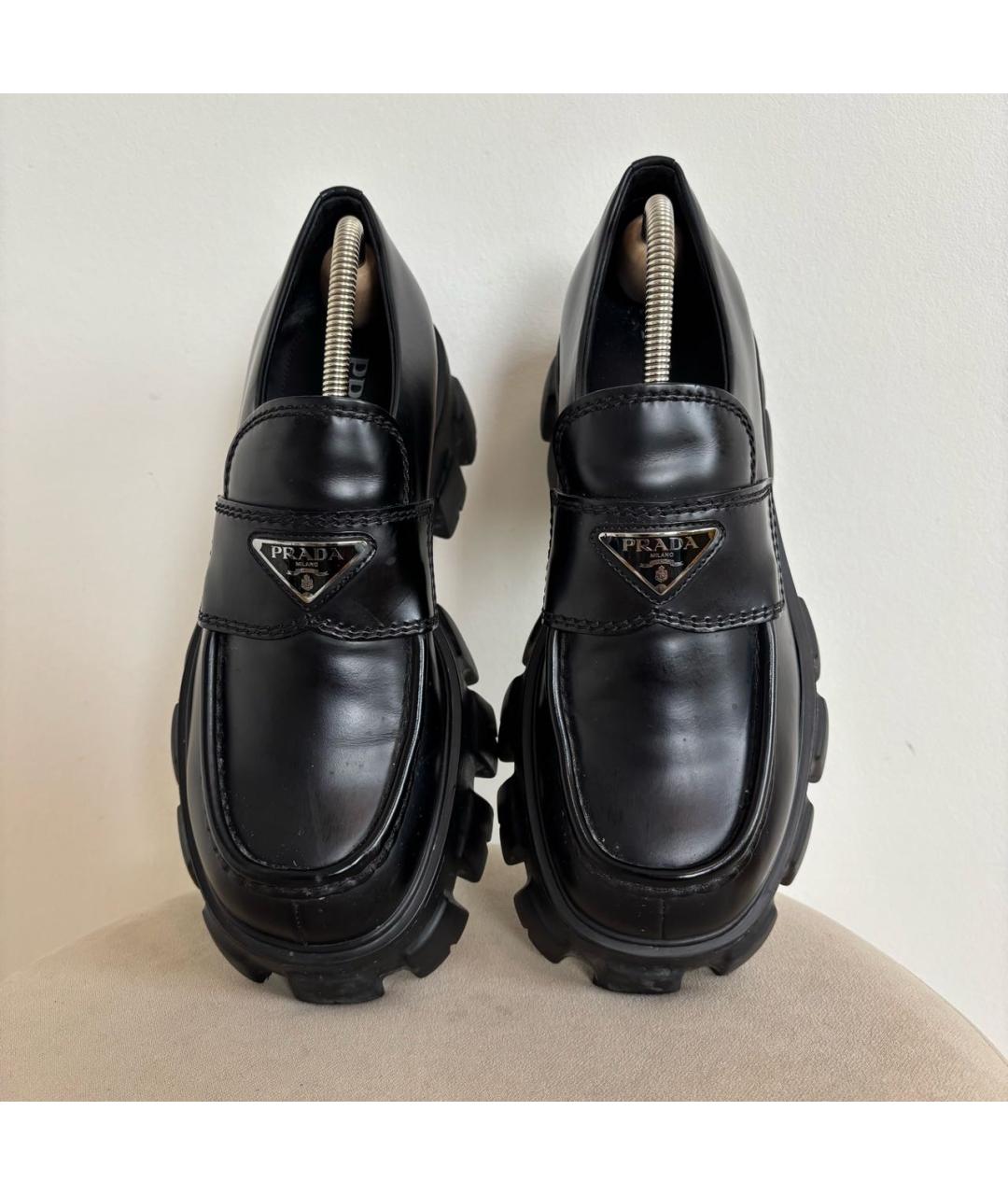 PRADA Черные кожаные лоферы, фото 4