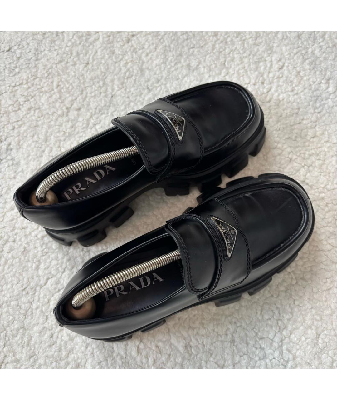 PRADA Черные кожаные лоферы, фото 2