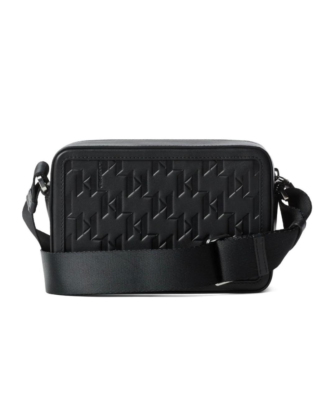 KARL LAGERFELD Черная кожаная сумка на плечо, фото 3