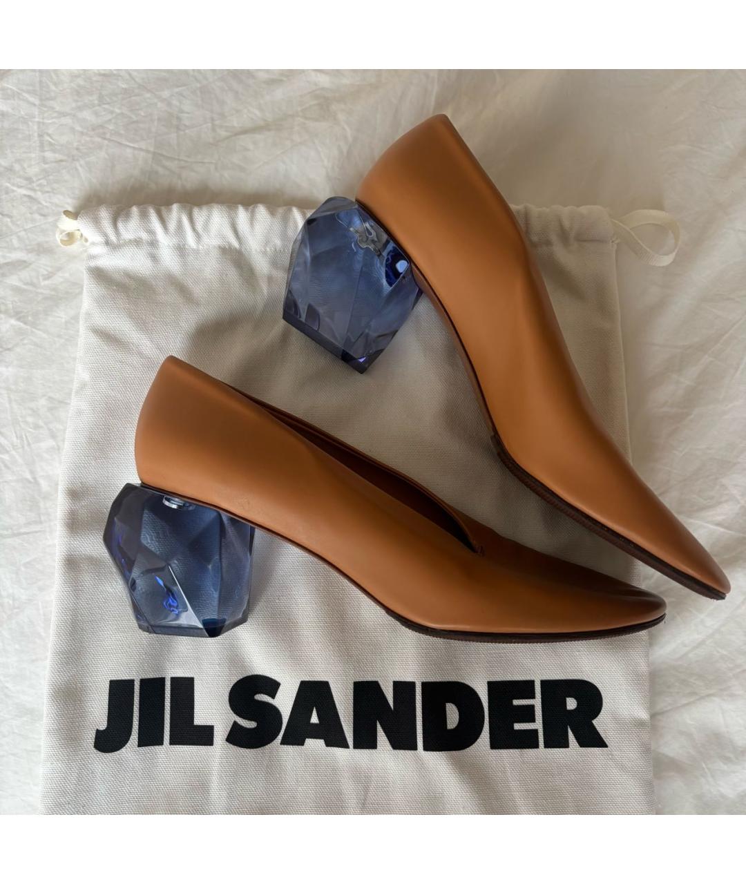 JIL SANDER Коричневые кожаные туфли, фото 9