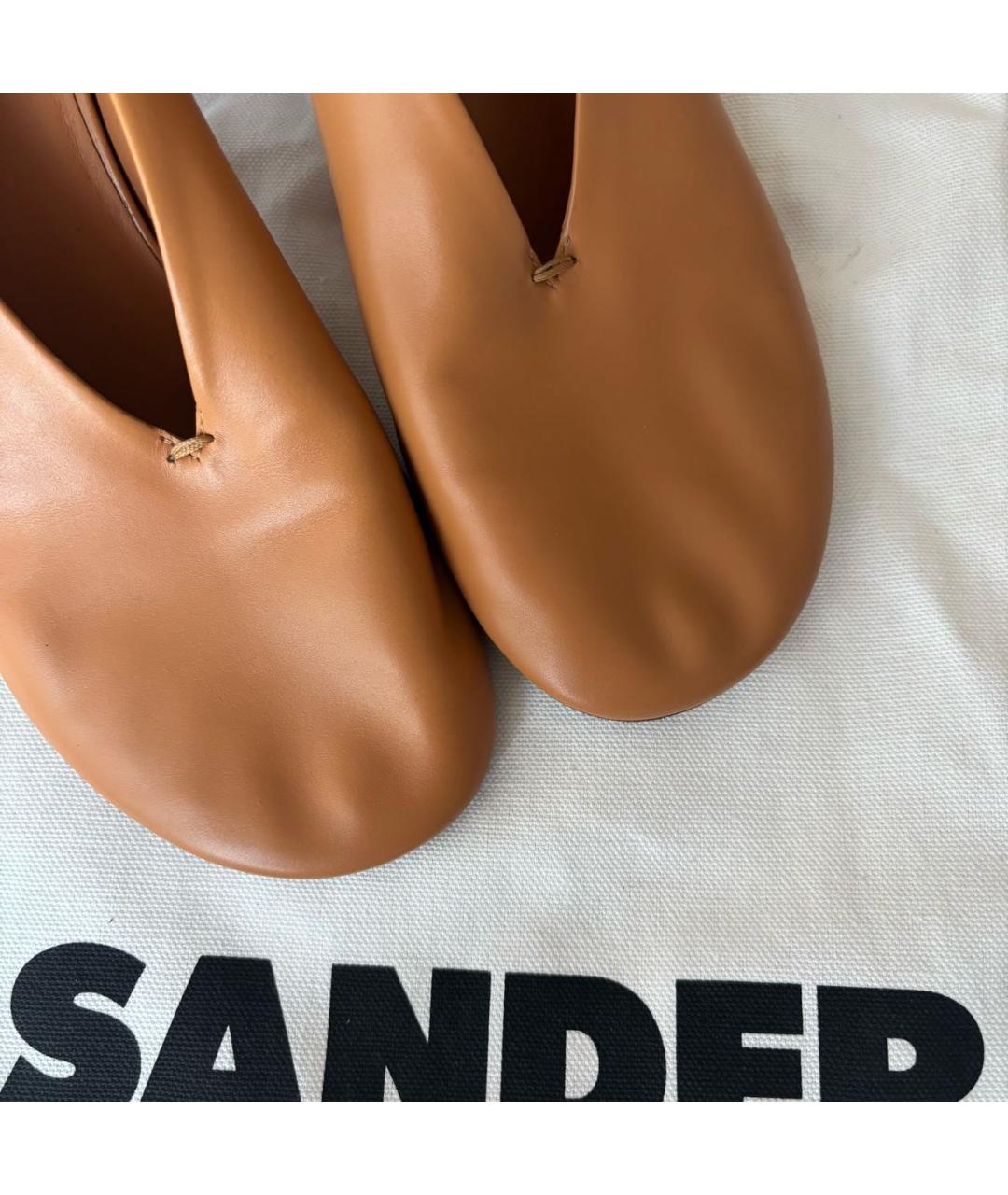 JIL SANDER Коричневые кожаные туфли, фото 7
