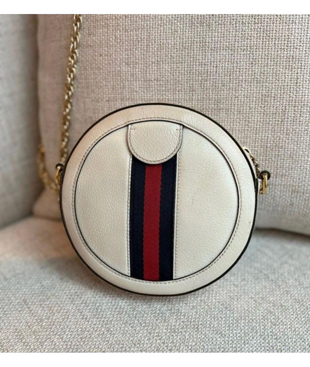 GUCCI Белая кожаная сумка через плечо, фото 5