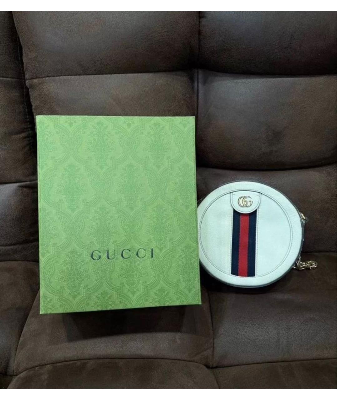 GUCCI Белая кожаная сумка через плечо, фото 3