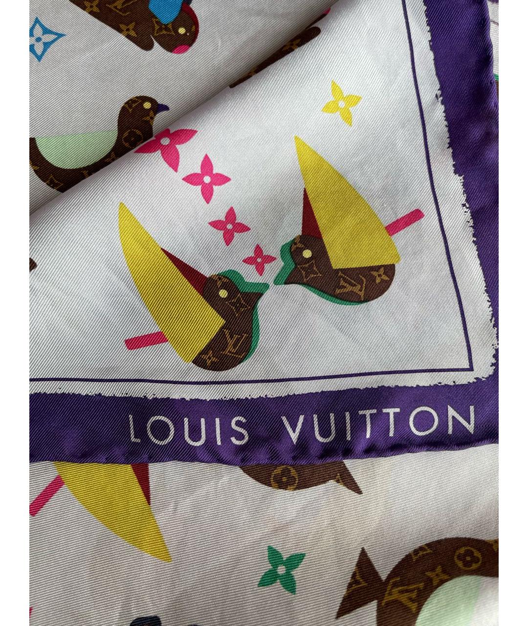 LOUIS VUITTON Мульти шелковый платок, фото 2