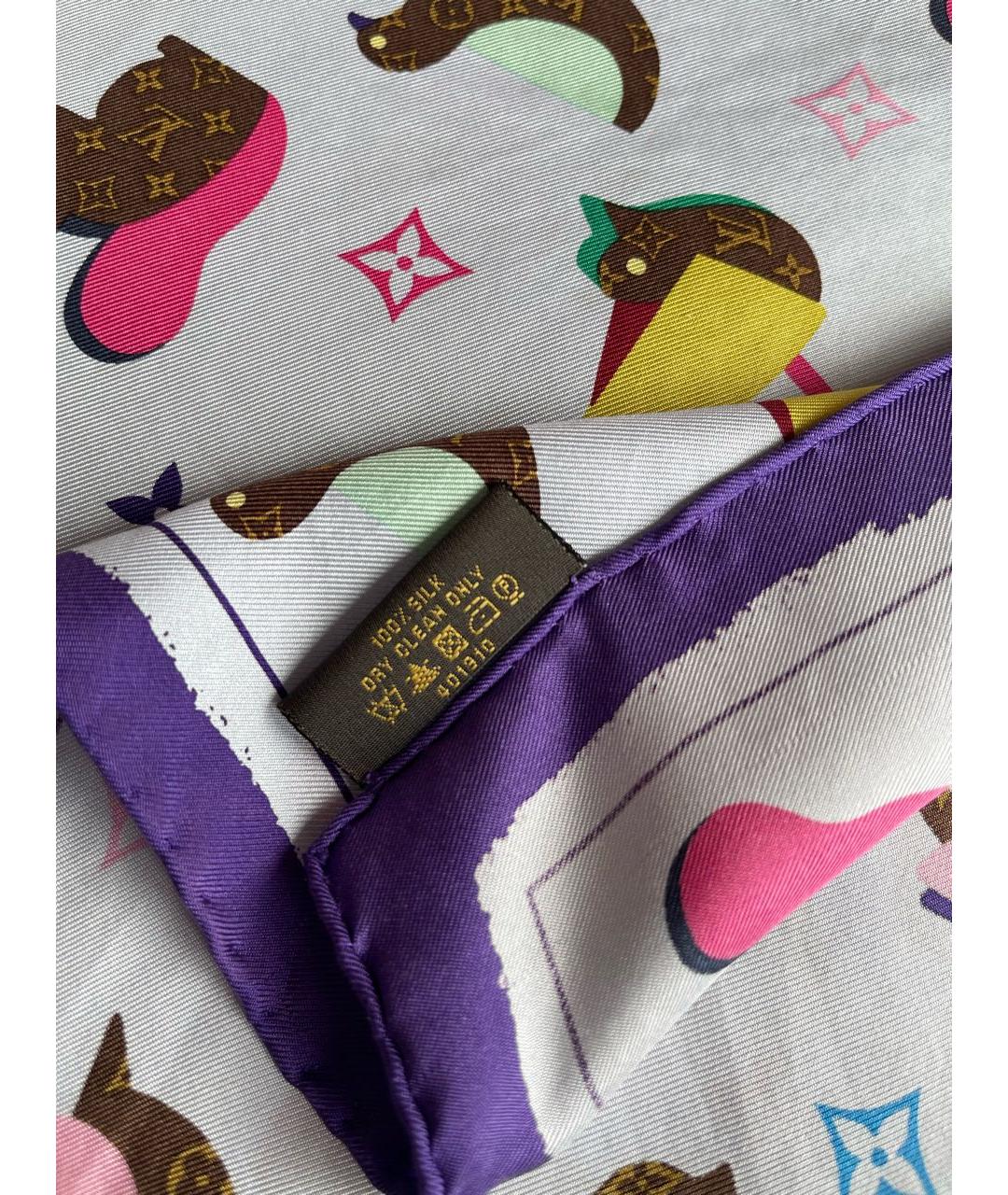 LOUIS VUITTON Мульти шелковый платок, фото 5