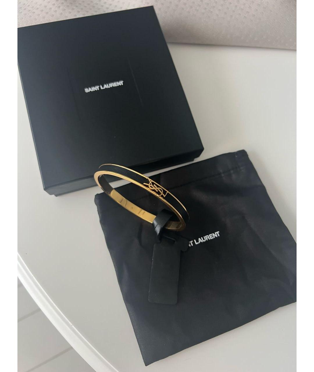 SAINT LAURENT Золотой латунный браслет, фото 3