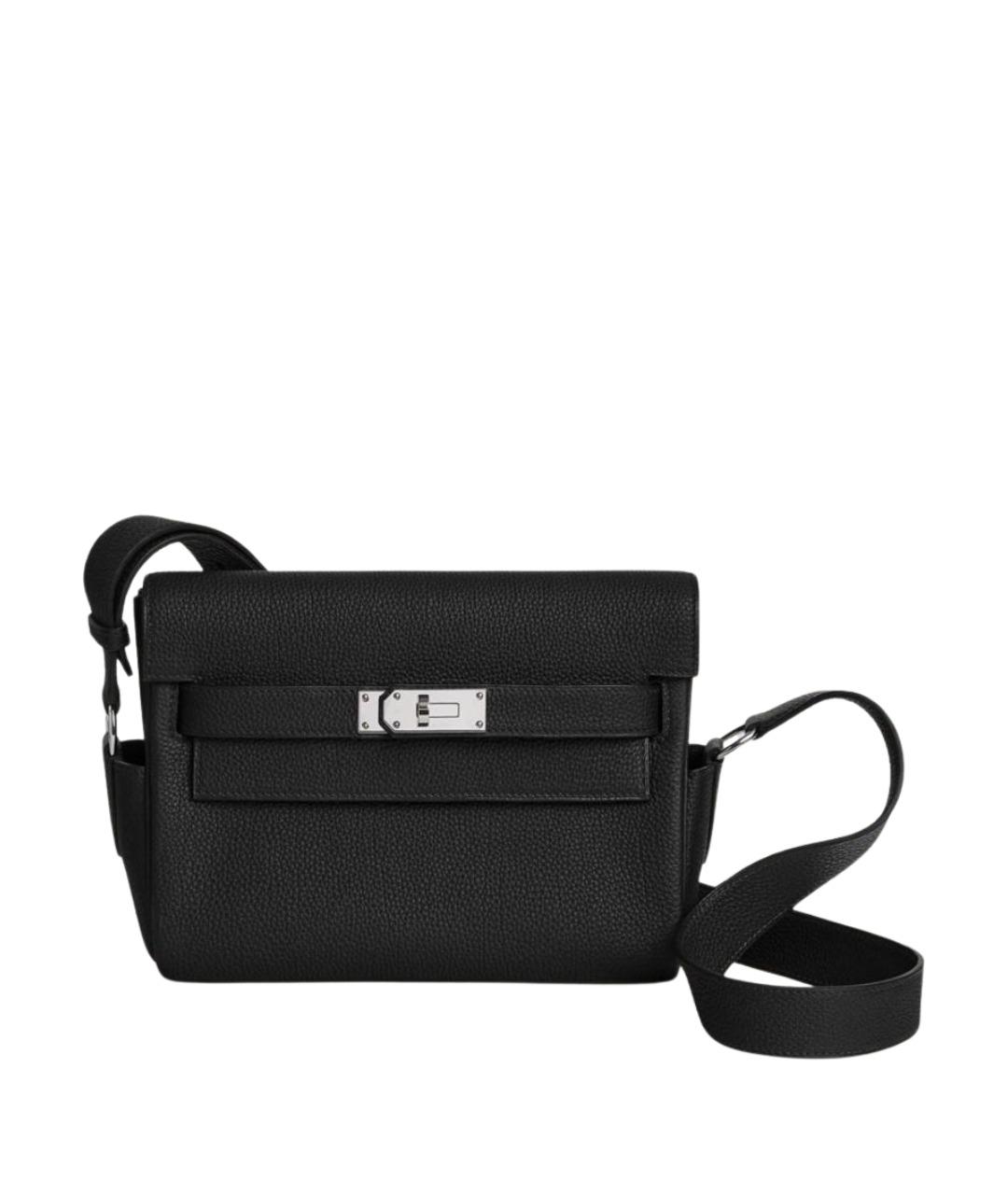 HERMES Черная кожаная сумка на плечо, фото 1