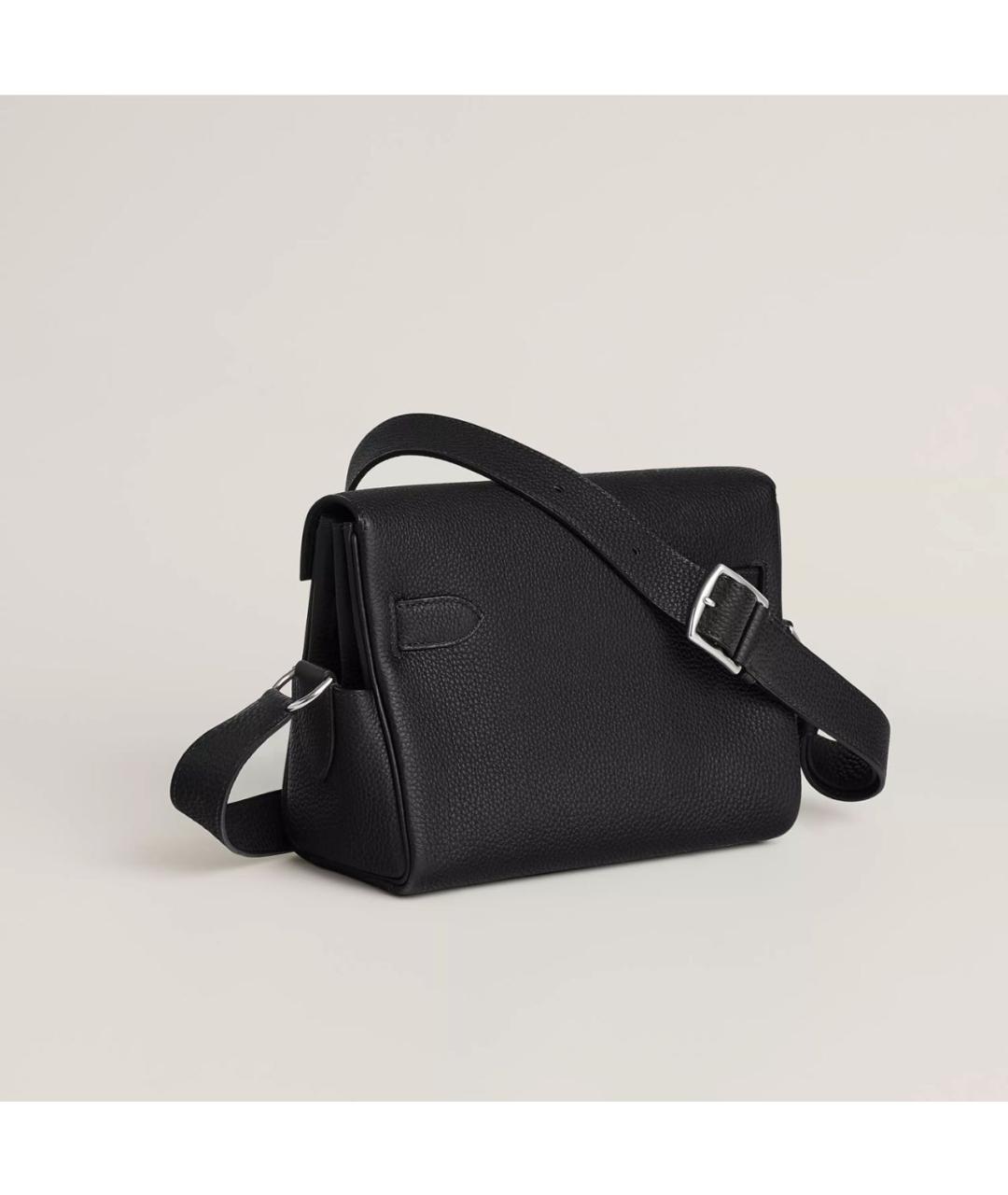 HERMES Черная кожаная сумка на плечо, фото 4