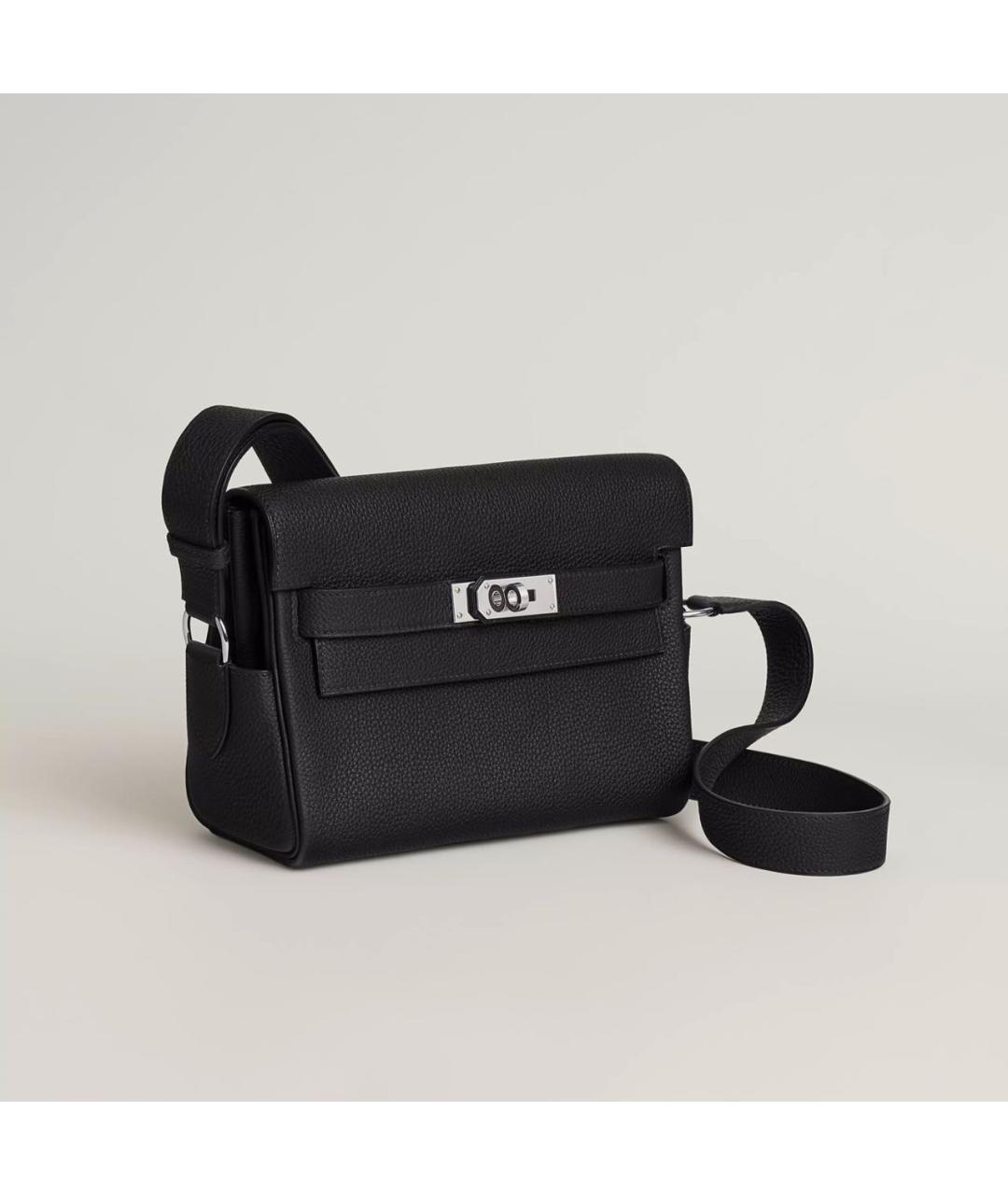 HERMES Черная кожаная сумка на плечо, фото 2