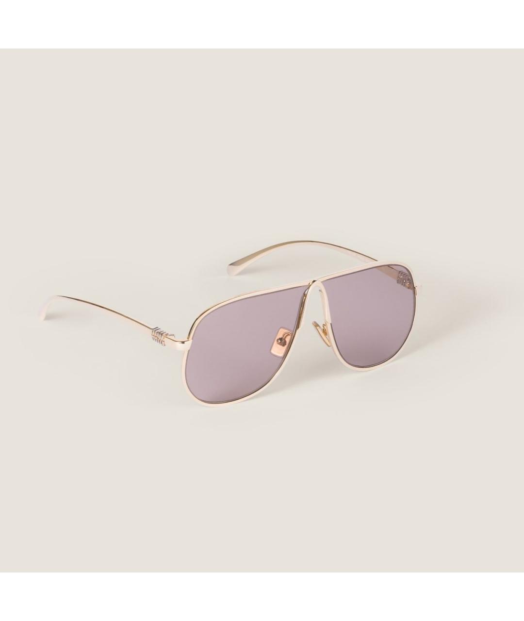 MIU MIU Золотые металлические солнцезащитные очки, фото 5