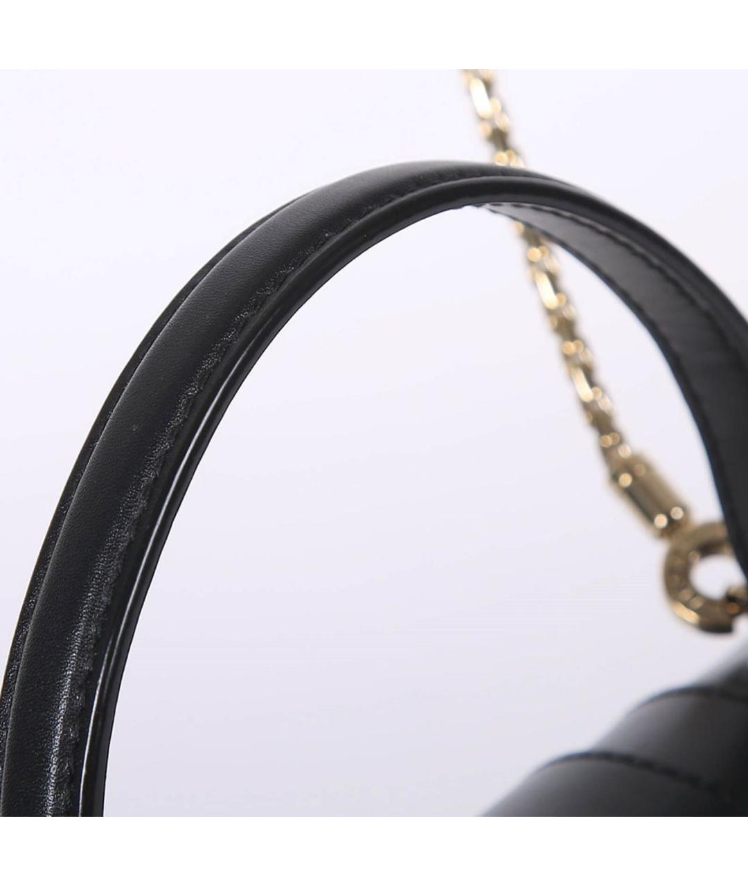 BVLGARI Черная кожаная сумка с короткими ручками, фото 6