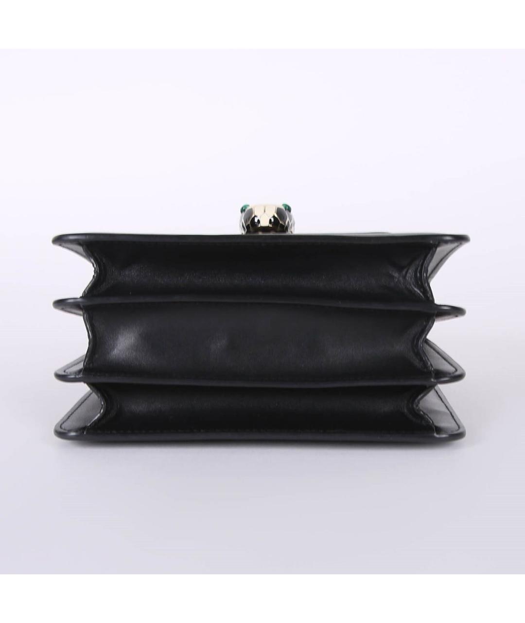 BVLGARI Черная кожаная сумка с короткими ручками, фото 4