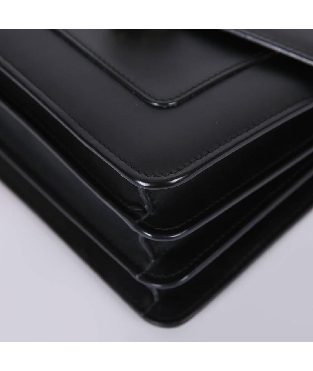 BVLGARI Черная кожаная сумка с короткими ручками, фото 5