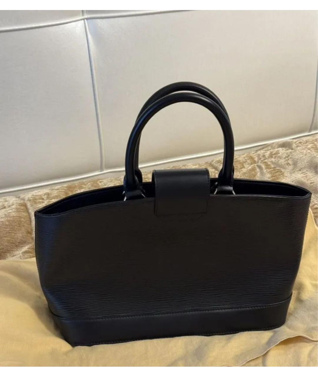 LOUIS VUITTON Черная кожаная сумка с короткими ручками, фото 2