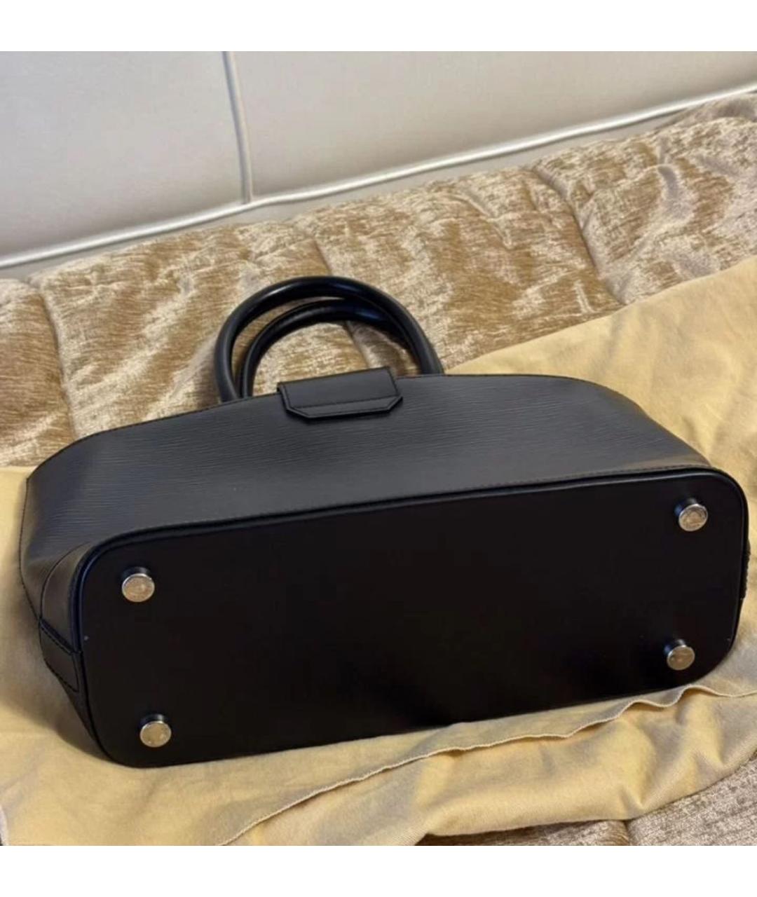 LOUIS VUITTON Черная кожаная сумка с короткими ручками, фото 3