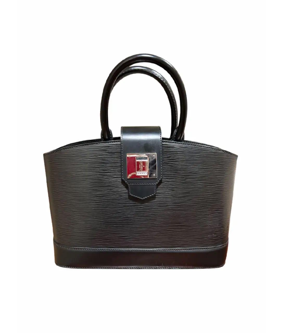 LOUIS VUITTON Черная кожаная сумка с короткими ручками, фото 8