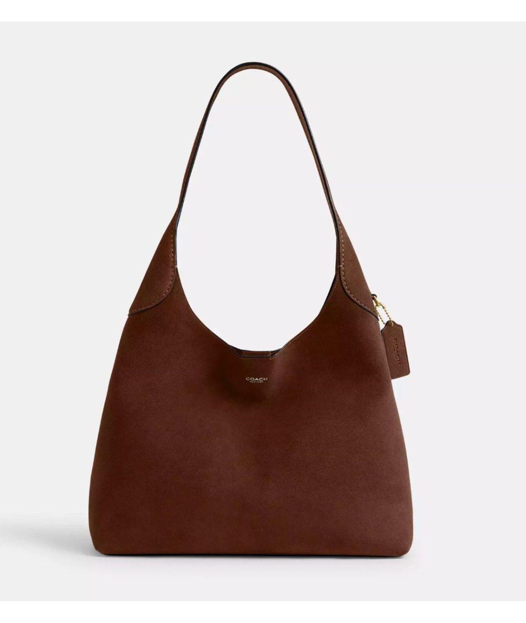 COACH Коричневая замшевая сумка тоут, фото 4