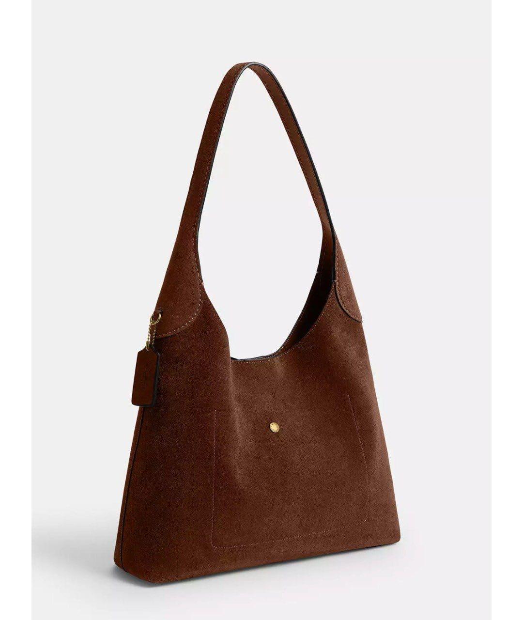 COACH Коричневая замшевая сумка тоут, фото 2