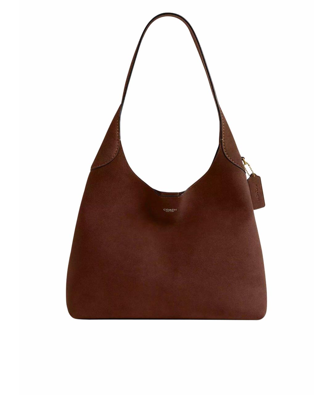 COACH Коричневая замшевая сумка тоут, фото 1