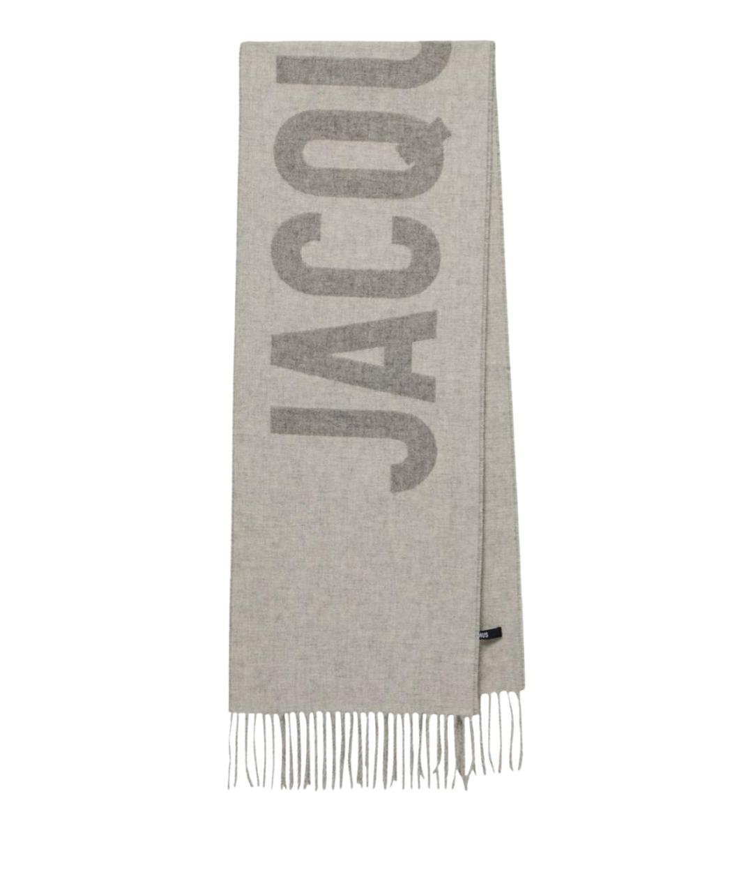 JACQUEMUS Серый шерстяной шарф, фото 1