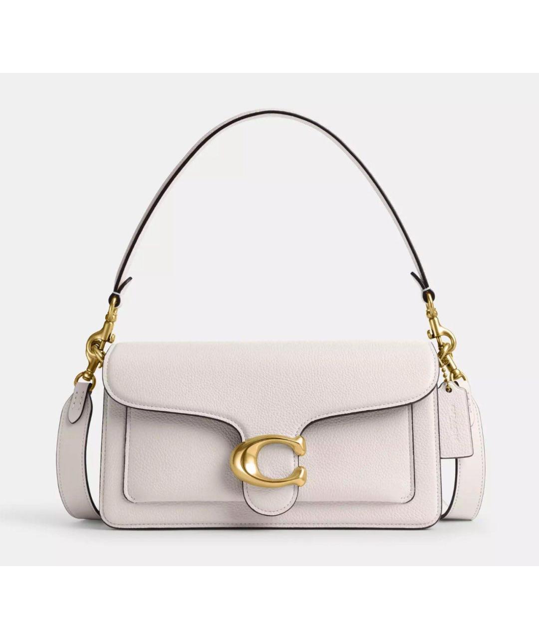 COACH Белая кожаная сумка через плечо, фото 5
