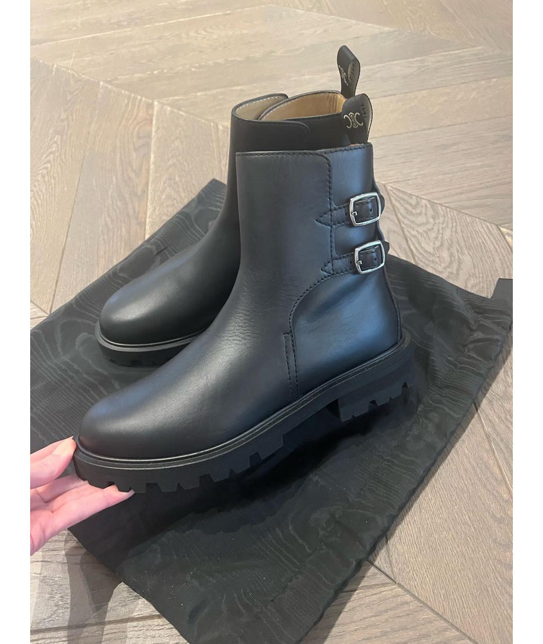 CELINE Черные кожаные полусапоги, фото 2