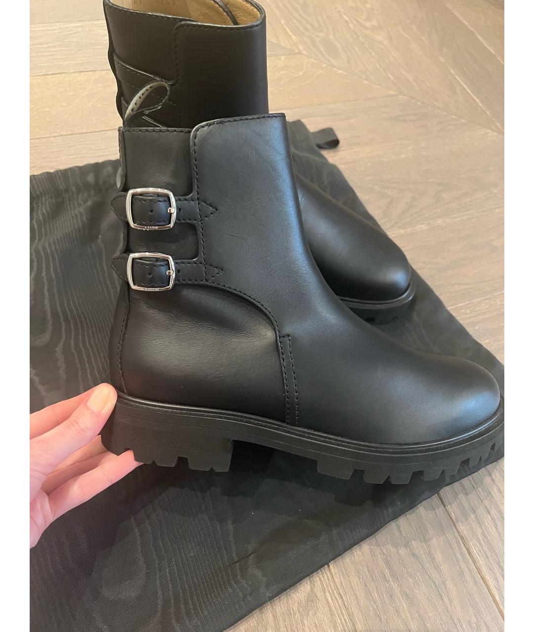 CELINE Черные кожаные полусапоги, фото 8