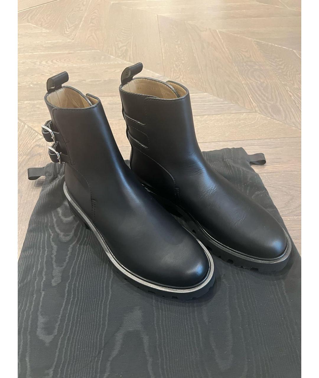 CELINE Черные кожаные полусапоги, фото 6