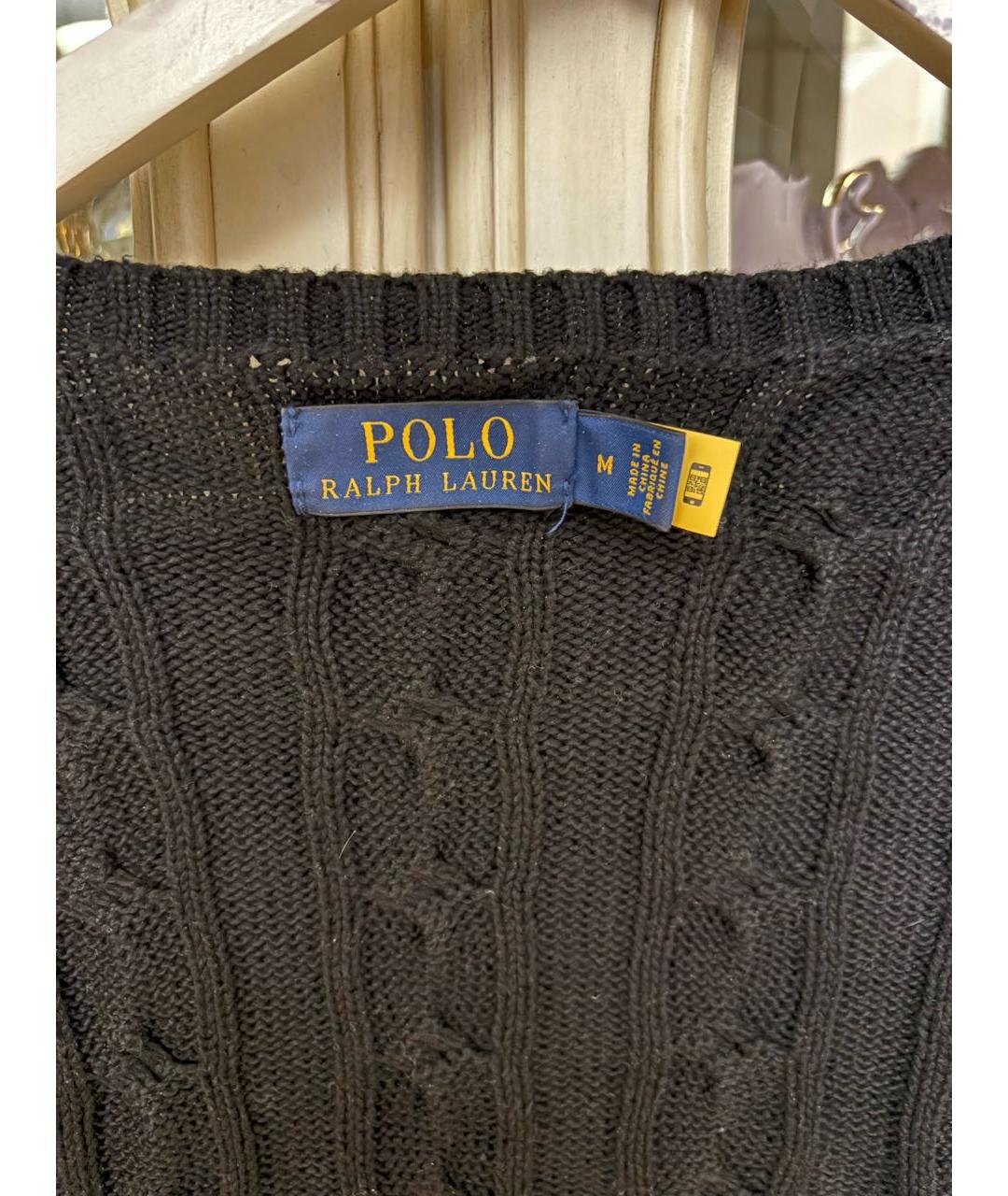 POLO RALPH LAUREN Черный хлопковый джемпер / свитер, фото 3