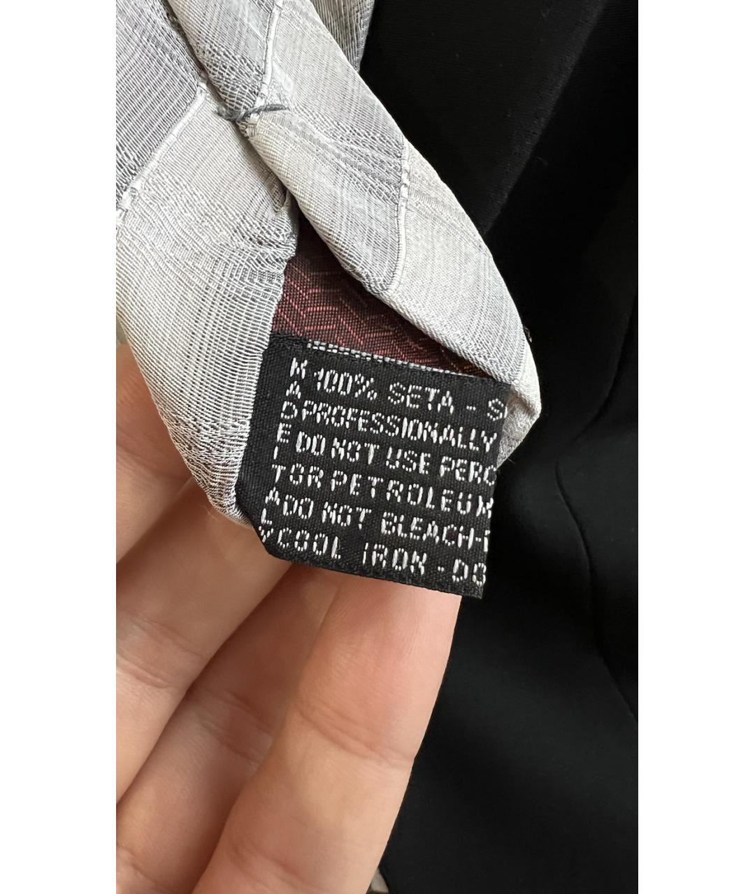 HERMES Серый шелковый галстук, фото 3