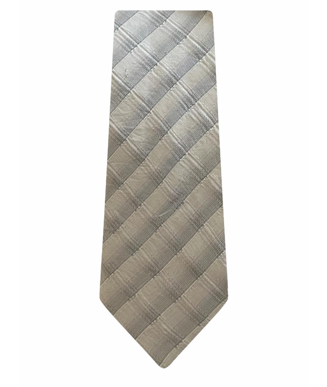 HERMES Серый шелковый галстук, фото 1