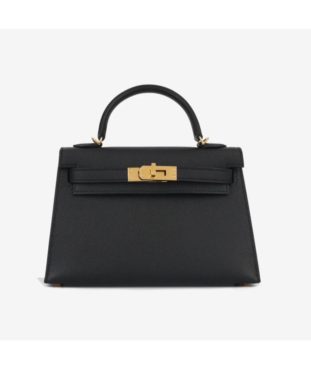 HERMES Черная кожаная сумка через плечо, фото 4