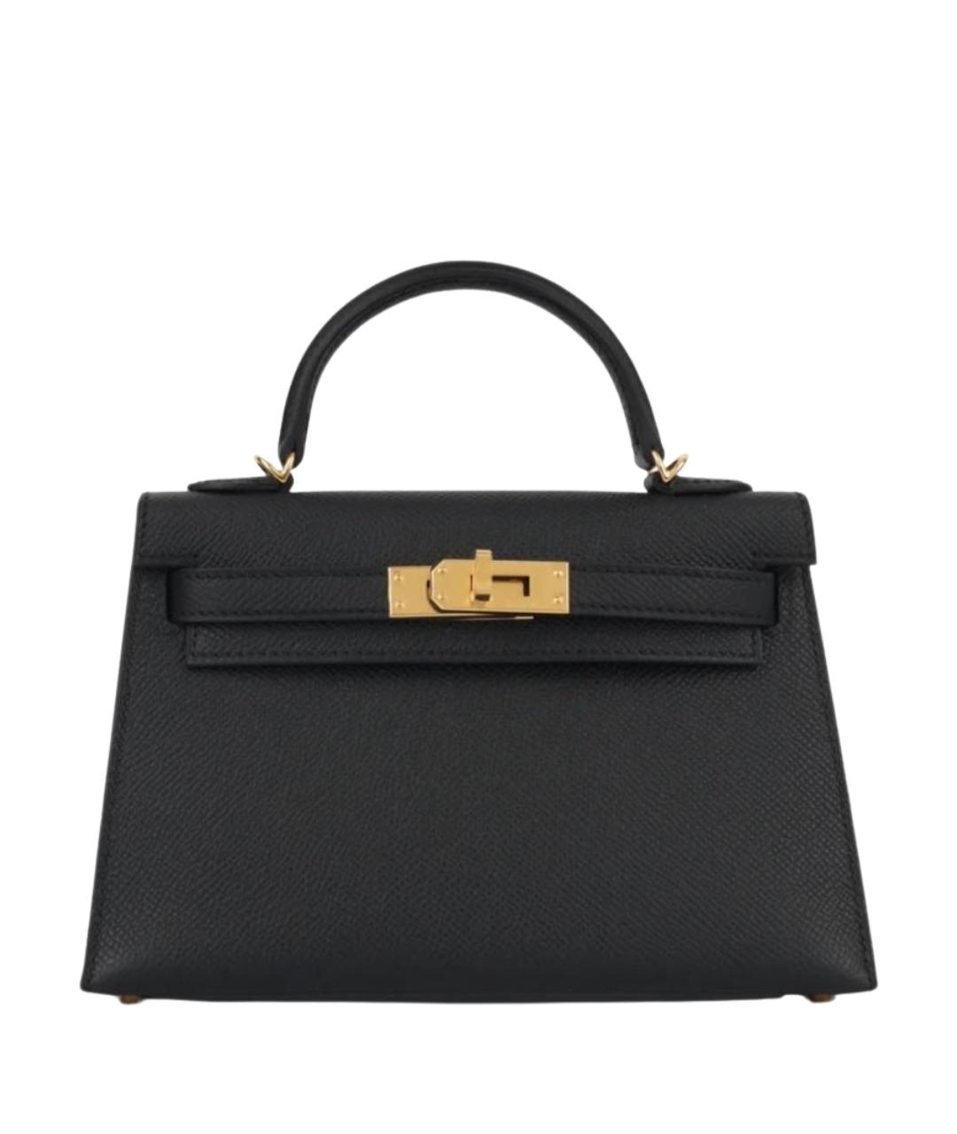 HERMES Черная кожаная сумка через плечо, фото 1