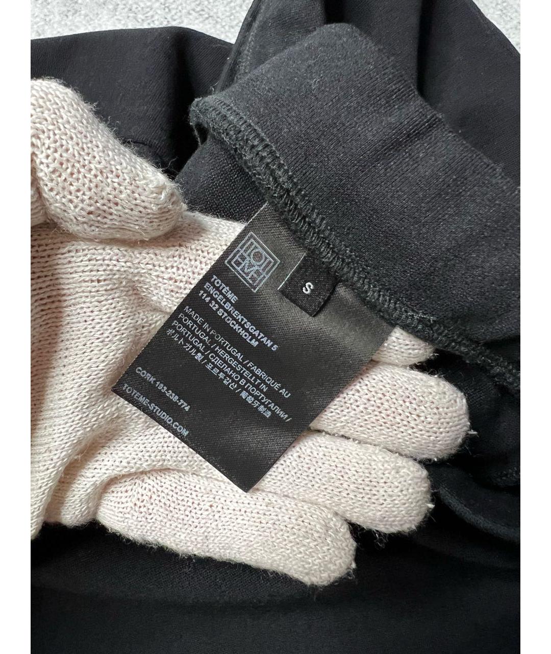 TOTEME Черные вискозные леггинсы и велосипедки, фото 8