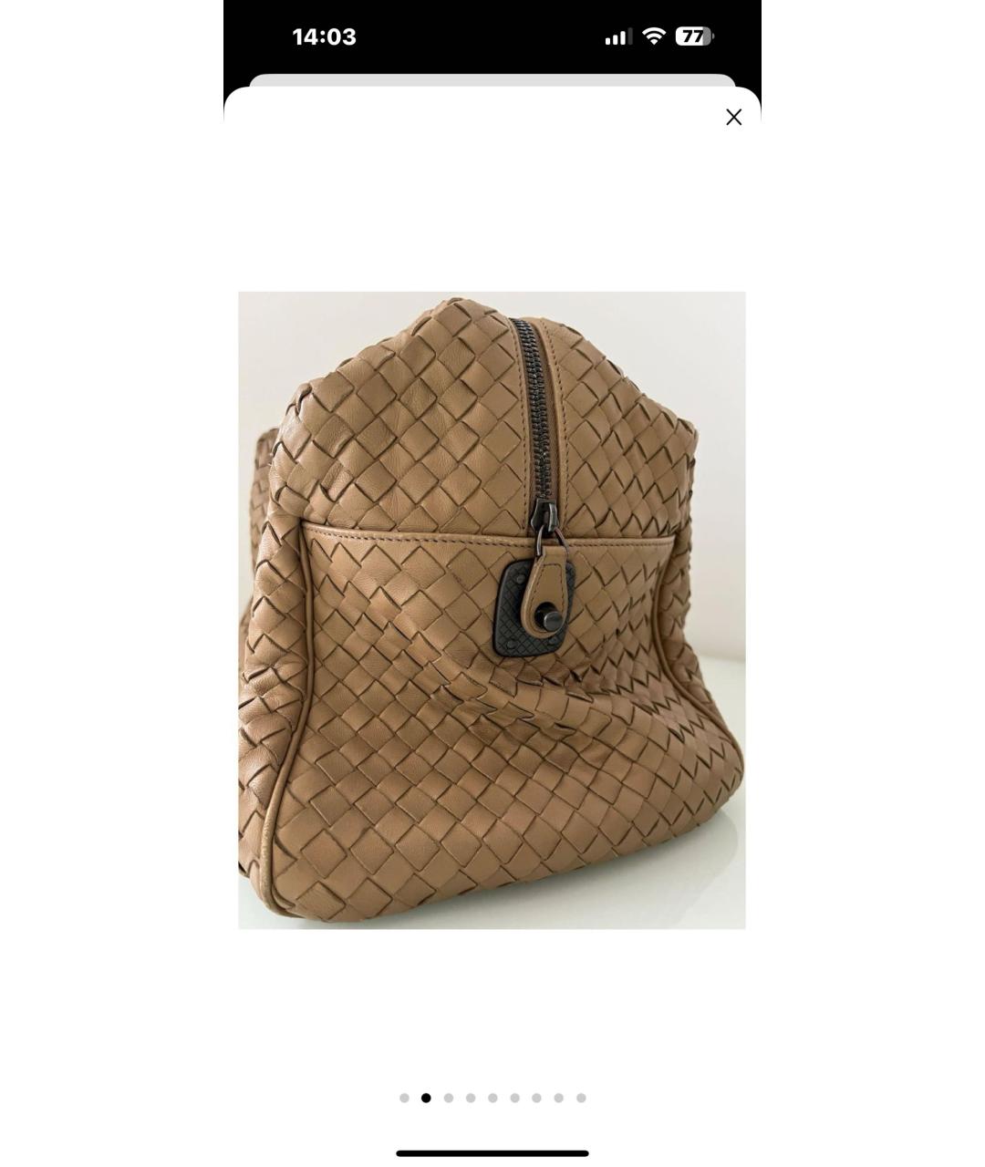 BOTTEGA VENETA Бежевая кожаная сумка через плечо, фото 6