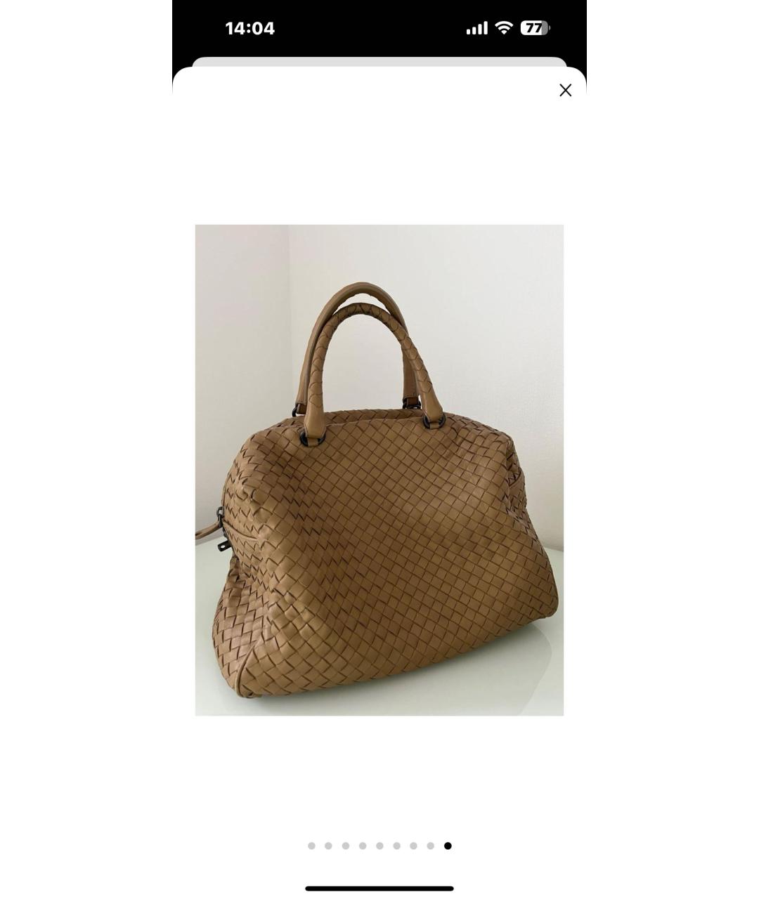 BOTTEGA VENETA Бежевая кожаная сумка через плечо, фото 8