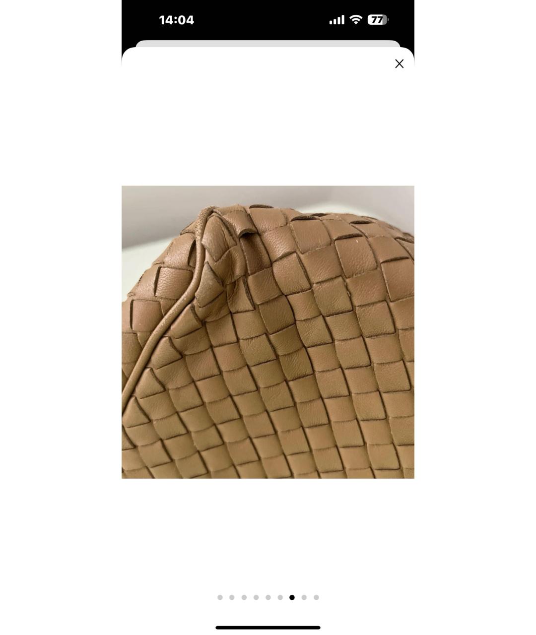 BOTTEGA VENETA Бежевая кожаная сумка через плечо, фото 3