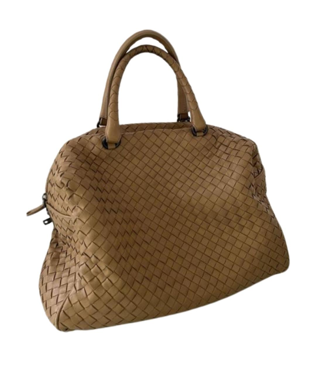 BOTTEGA VENETA Бежевая кожаная сумка через плечо, фото 1