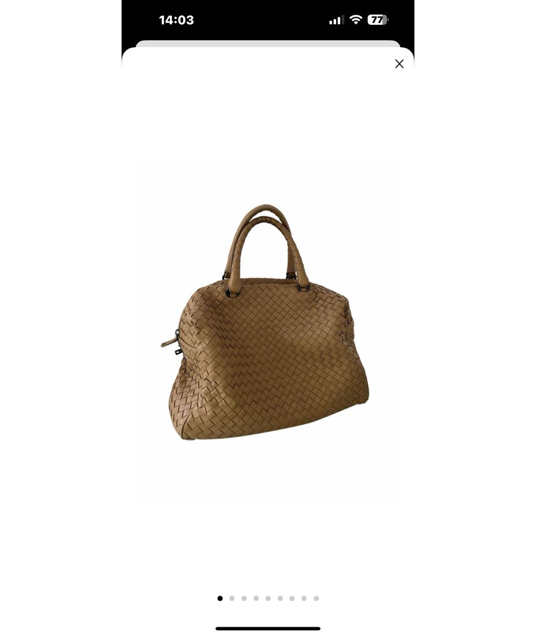 BOTTEGA VENETA Бежевая кожаная сумка через плечо, фото 7