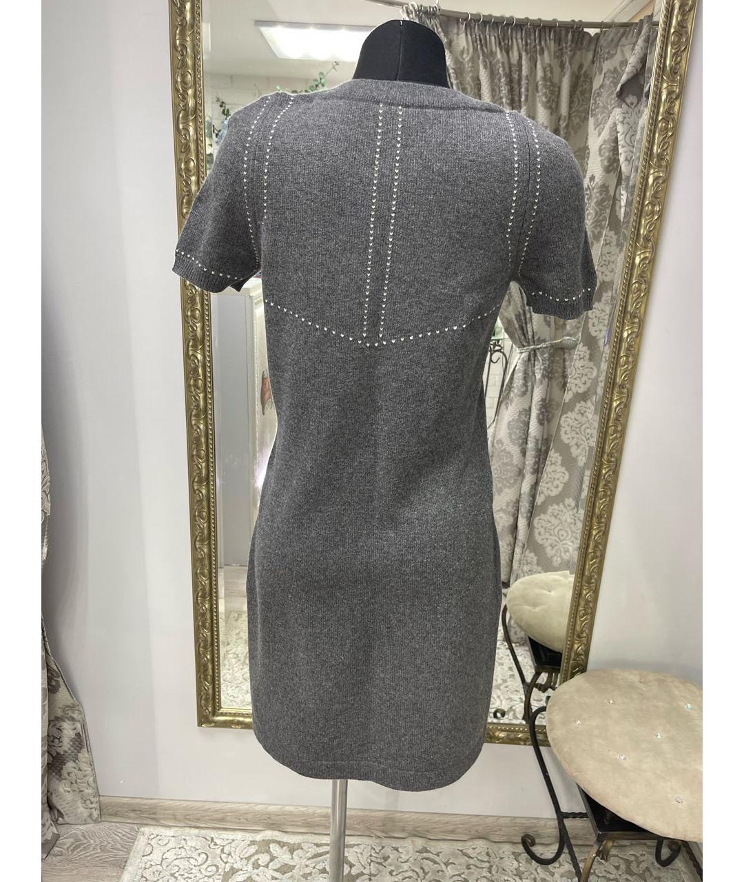 CHANEL Серое кашемировое повседневное платье, фото 2