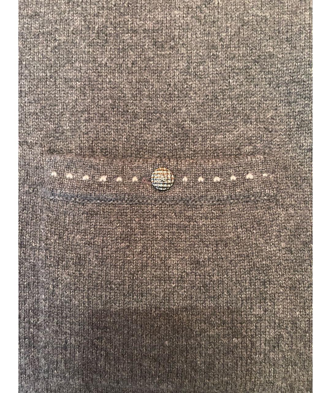 CHANEL Серое кашемировое повседневное платье, фото 4