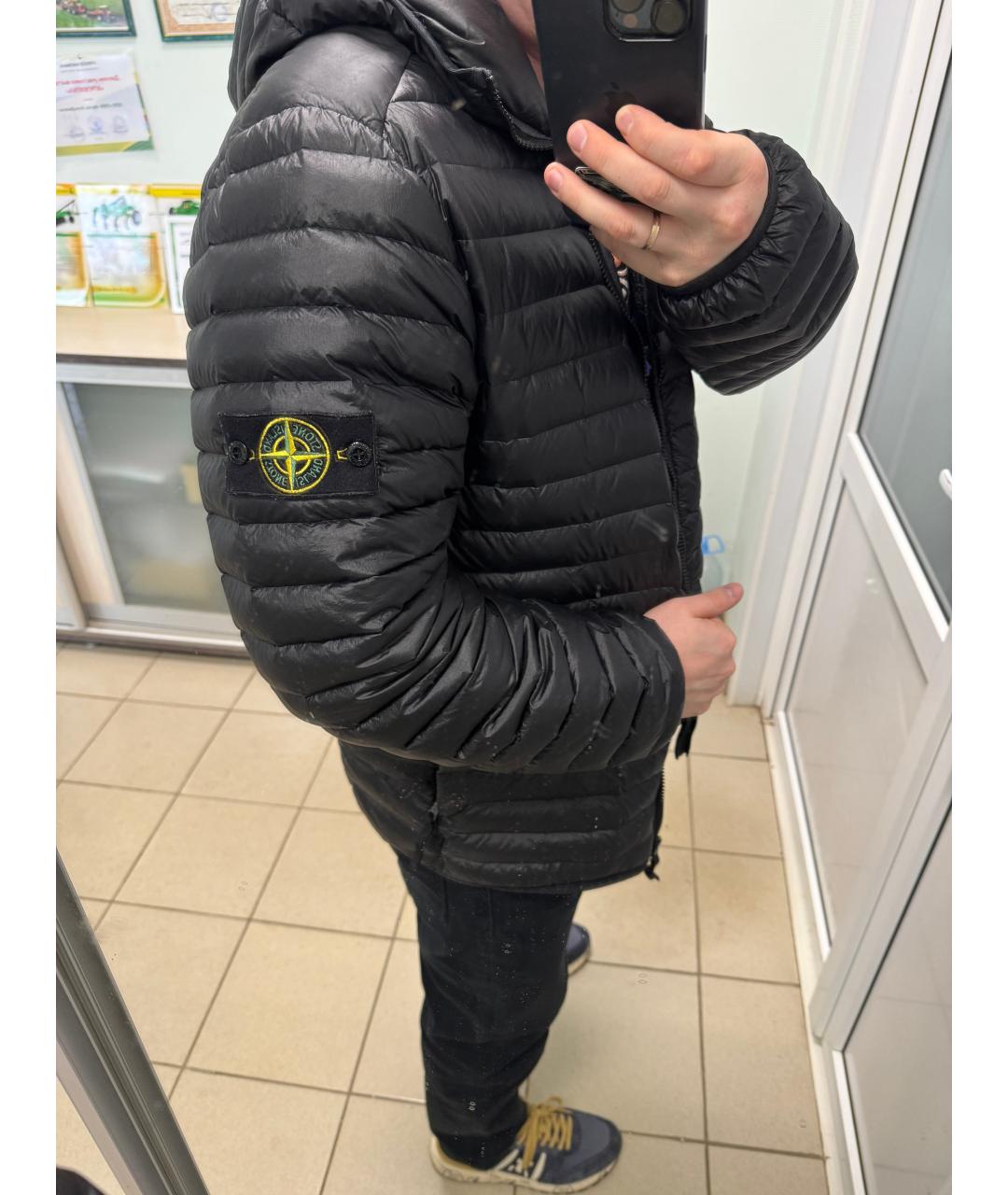 STONE ISLAND Черная атласная куртка, фото 5
