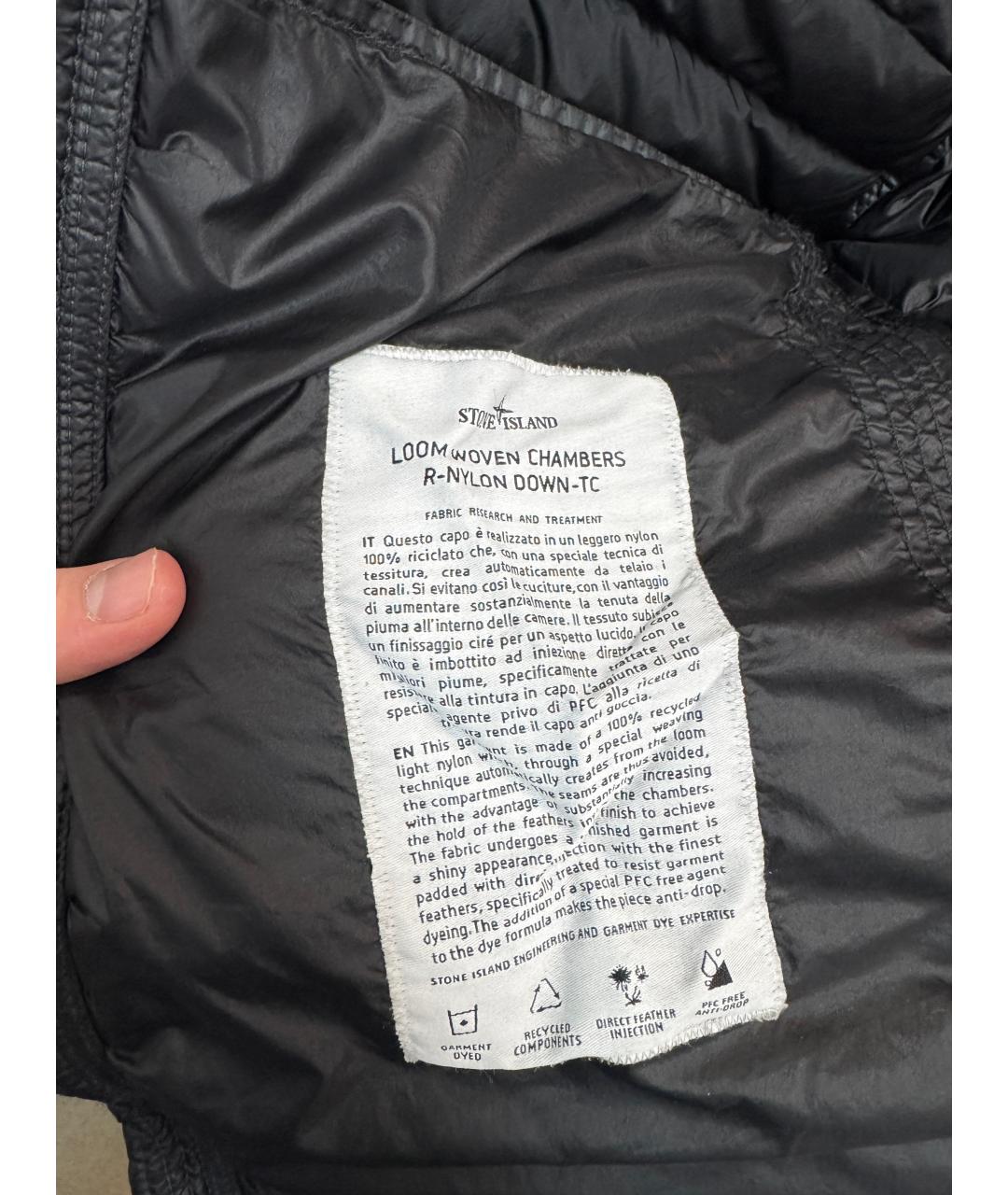 STONE ISLAND Черная атласная куртка, фото 3