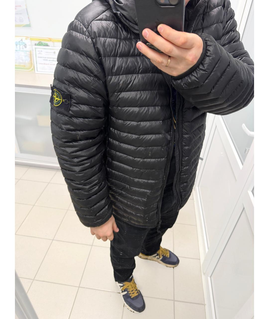 STONE ISLAND Черная атласная куртка, фото 2