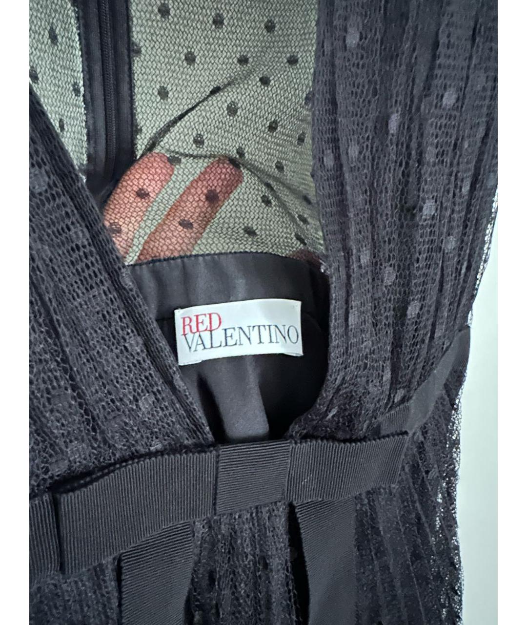 RED VALENTINO Черное полиэстеровое вечернее платье, фото 3