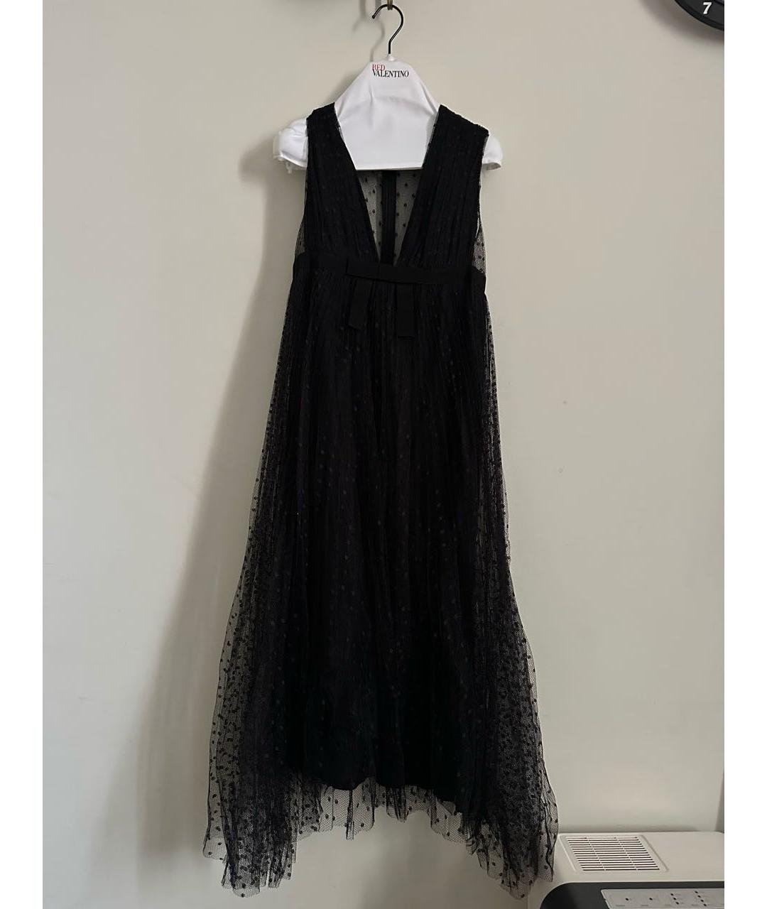 RED VALENTINO Черное полиэстеровое вечернее платье, фото 6