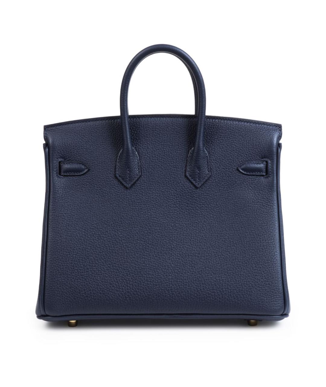 HERMES Темно-синяя кожаная сумка с короткими ручками, фото 2