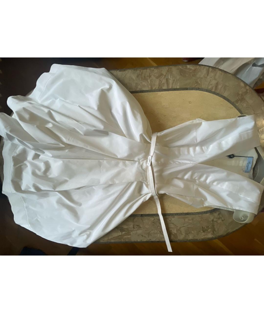 BLUMARINE Белое хлопковое повседневное платье, фото 8