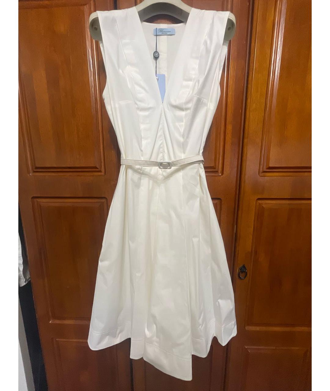 BLUMARINE Белое хлопковое повседневное платье, фото 9